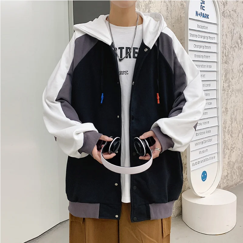 

2021 Fall New Sweatshirt Men's Baseball Uniform Loose Hooded Cardigan Sports Baseball Uniform Jacket Baseball Uniform Men