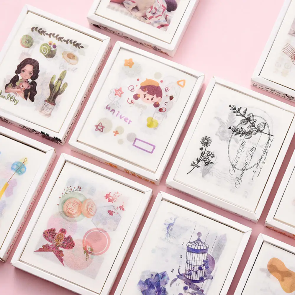 Новые Мультяшные Цветочные растения дорожные наклейки для дневника прозрачные