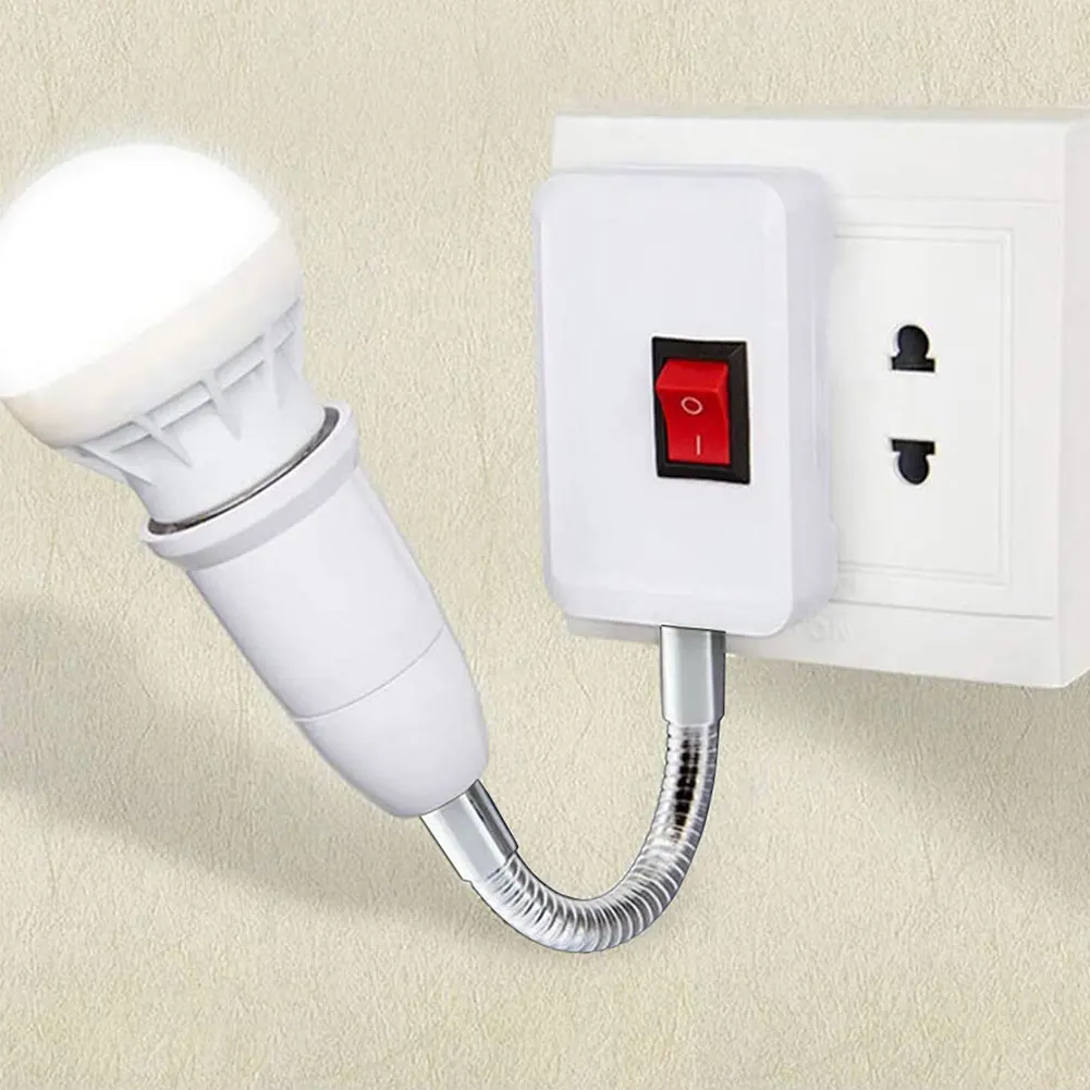 

Plug In Lamp Holder EU/UK Plug 360 Degrees Flexible Desk Lamp Holder E27 Base Light Socket Gooseneck Clip-On Cable With Switch