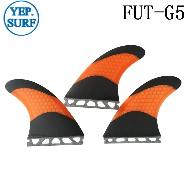 Future G5 плавник желтый сотовая доска для серфинга плавники Future стекловолокно плавники(доска для серфинга) Quilhas весло доска - Цвет: cabon with orange