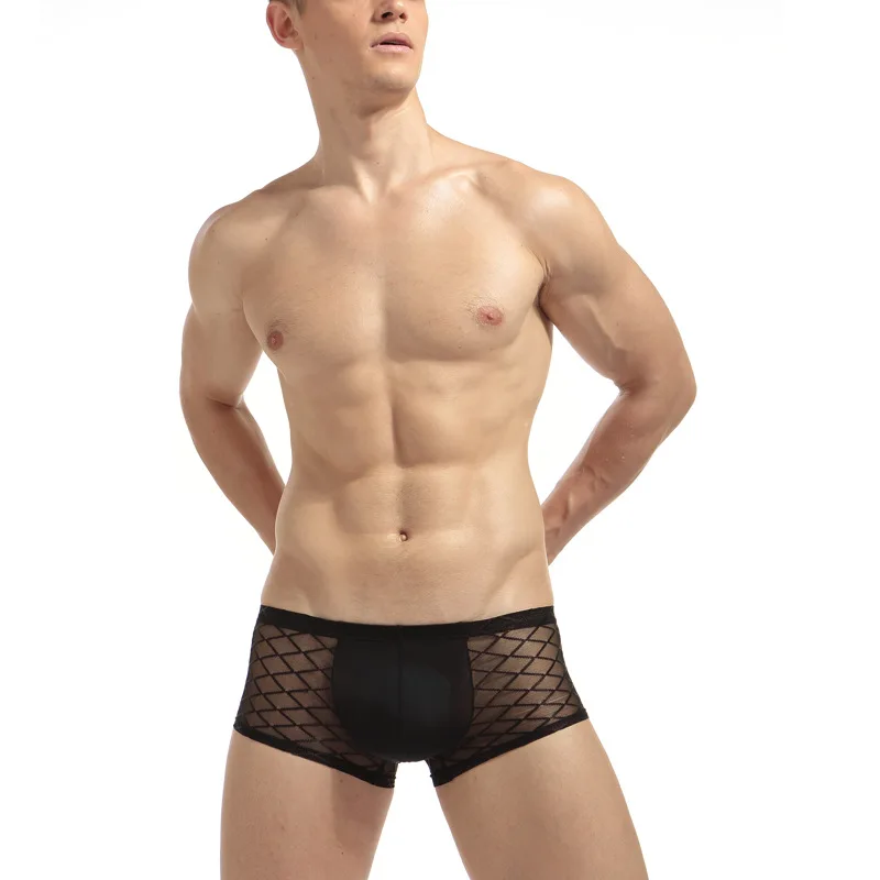 

Men's Fashion, Comfortable, Breathable, Large Stretch Mesh Men's Transparent Four-Corner Sexy Underwear