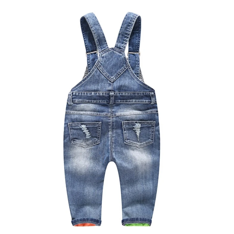 Джинсы для мальчиков детские джинсовые комбинезоны с дырками джинсы в Корейском