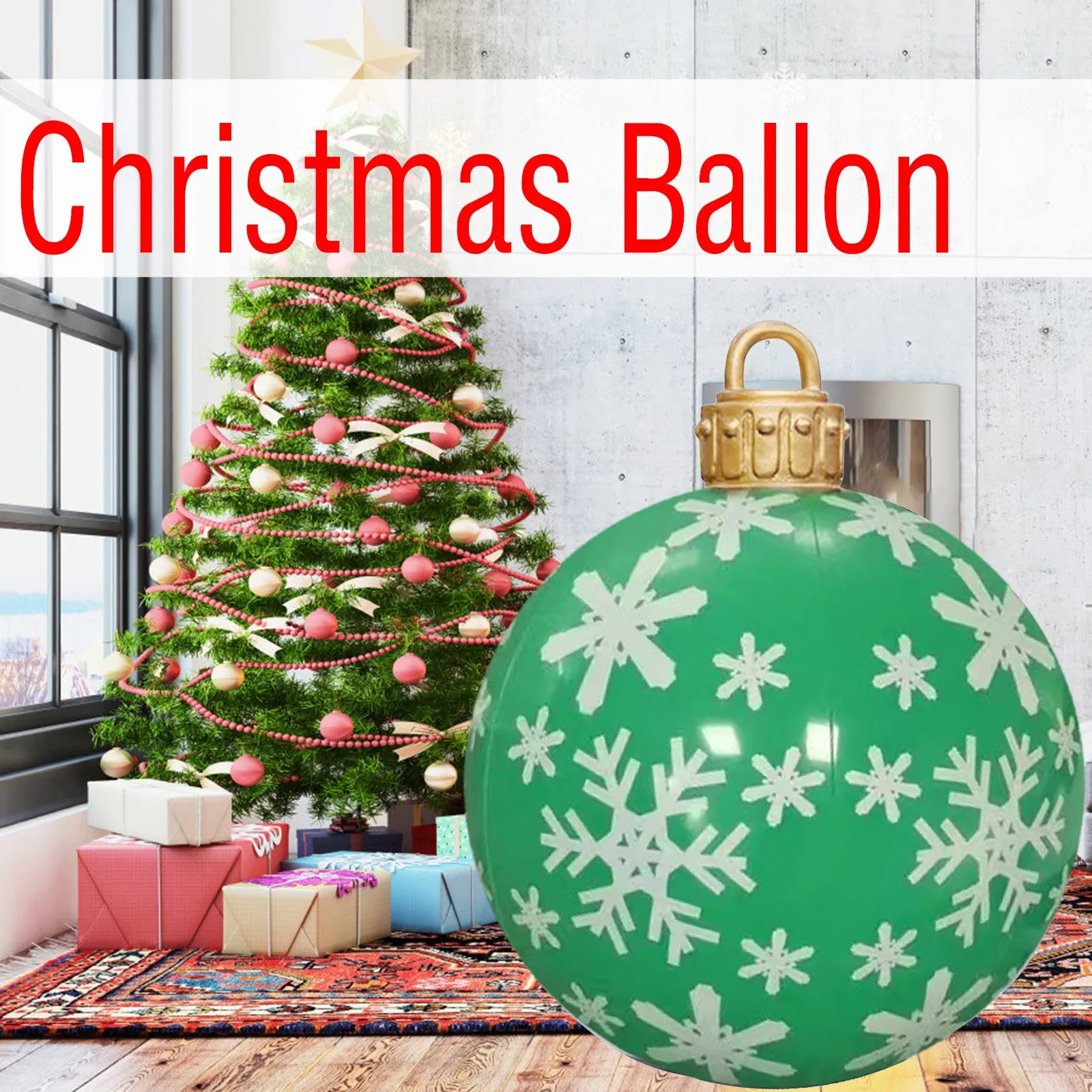 

Christmas Ball Ornaments 23.6inch Outdoor Atmosphere Pvc Inflatable Ballon Toys For Home Christmas Festive Gift Balls Xmas Decor