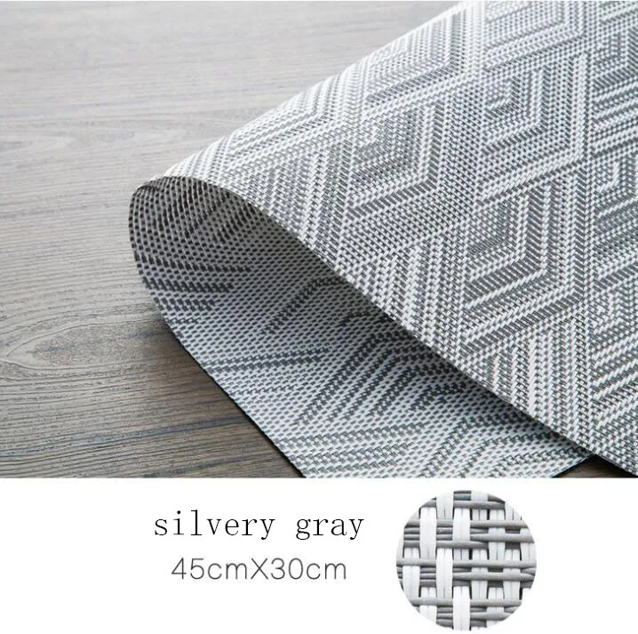 

4/6pieces Set Kitchen Table Mats Europe PVC Table Mat Placemats Heat Protection Hotel Home Decorative Placemats 45*30