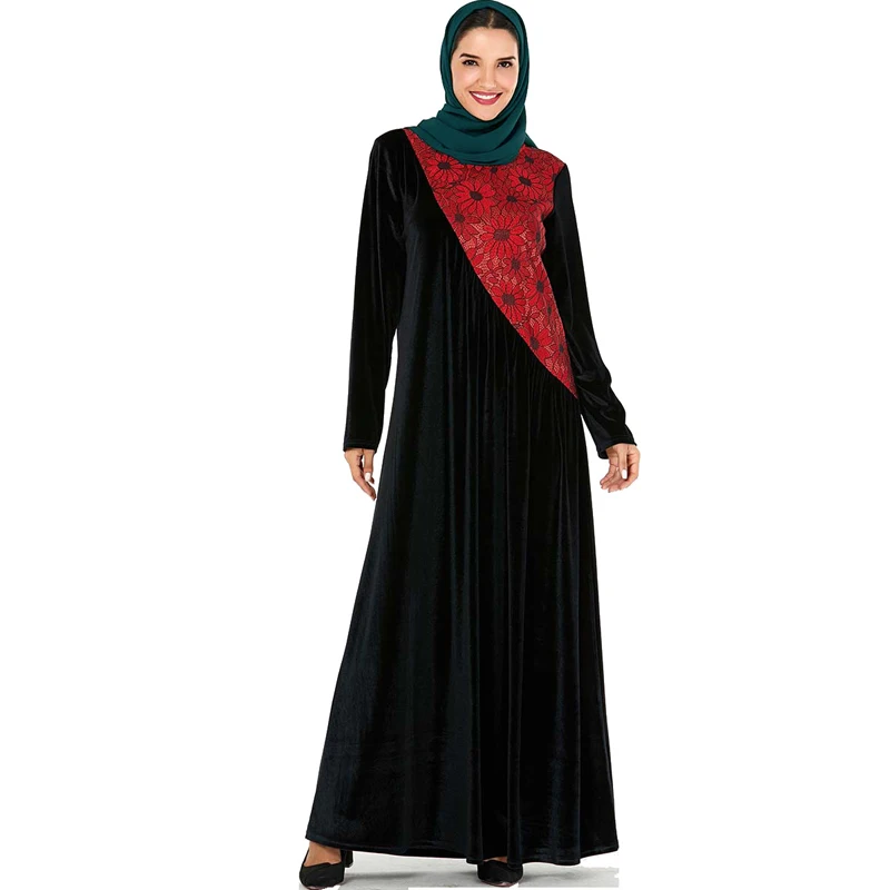 

Black Velvet Abaya Dubai Turkish Hijab Muslim Dress Islamic Clothing Abayas For Women Dresses Caftan Tesettur Elbise Kaftan