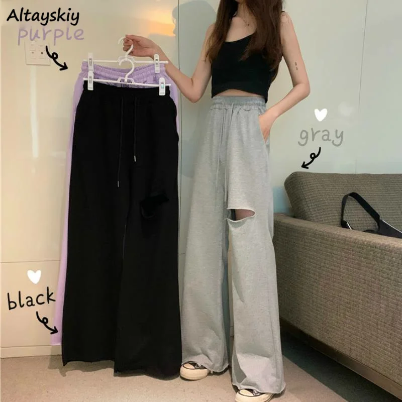 Брюки женские повседневные с завышенной талией уличная одежда бойфренда на