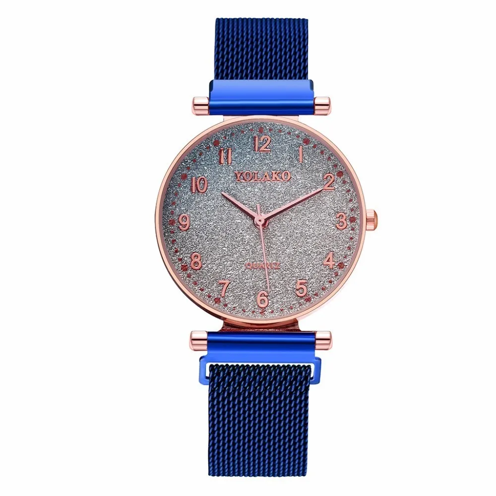 

YOLAKO Luxury Women Watch Women Rose Gold Magnetic Starry Sky Quartz Wrist Watch Female Clock reloj mujer relogio feminino