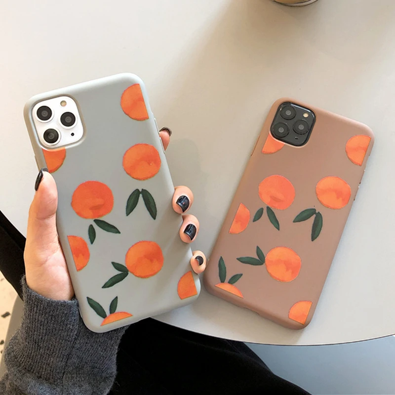 Чехол для телефона в стиле ретро с оранжевым рисунком iphone 11 Pro MAX мягкий чехол из