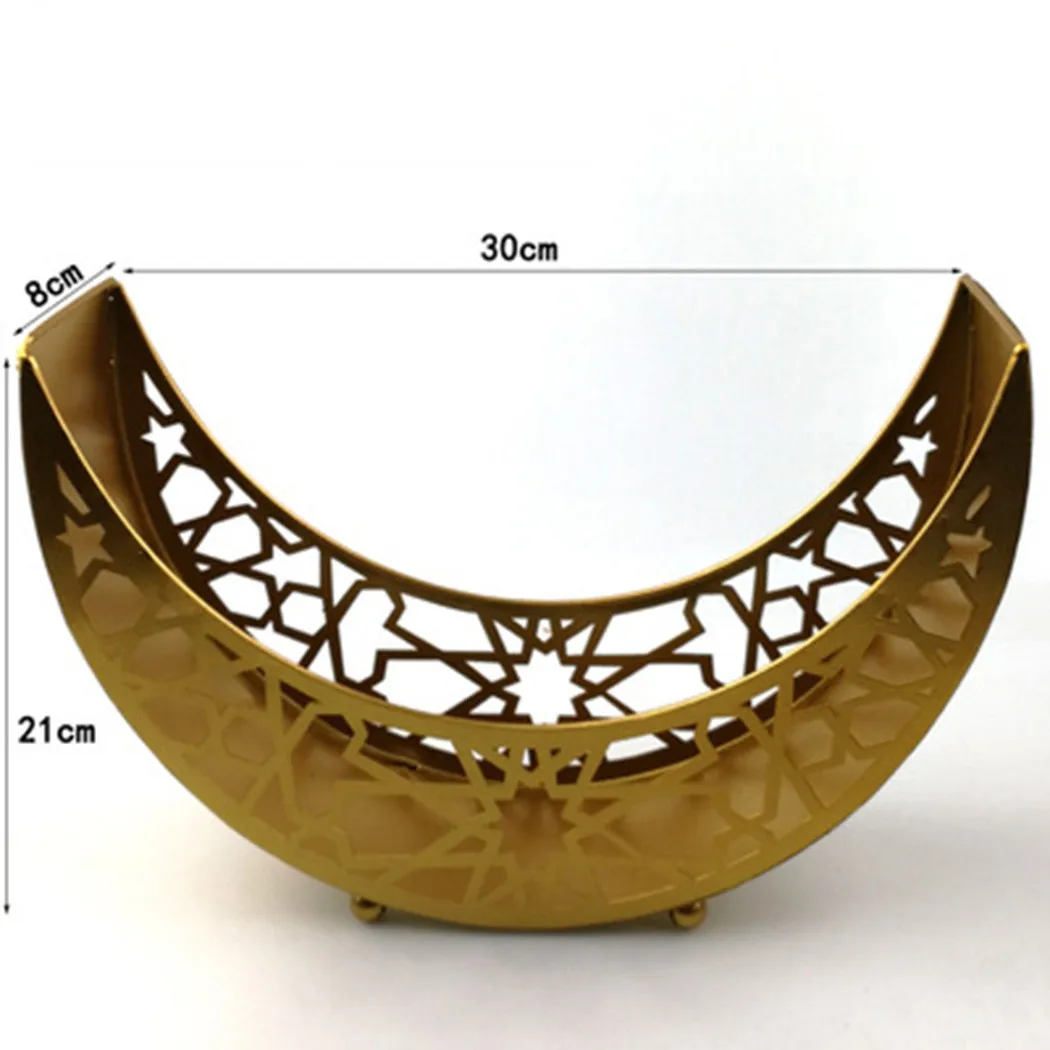 

Muslim Eid Festival Goods Night Light Eid Adha Dinner Plate Tray Iron Moon Star Home Decoration Wedding Party