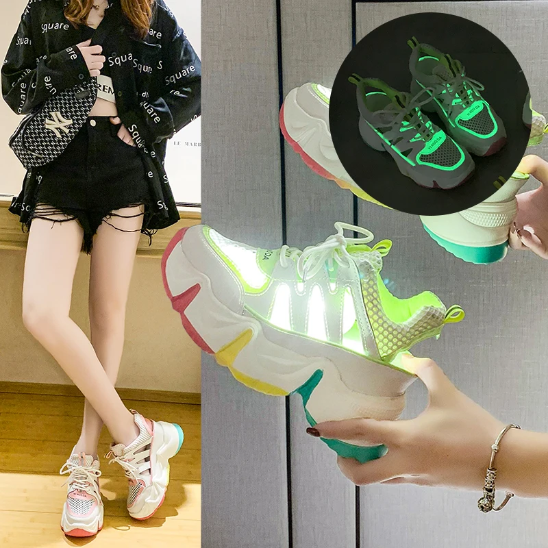 2020 летние сандалии Женские кроссовки Сетчатые повседневные на платформе Обувь