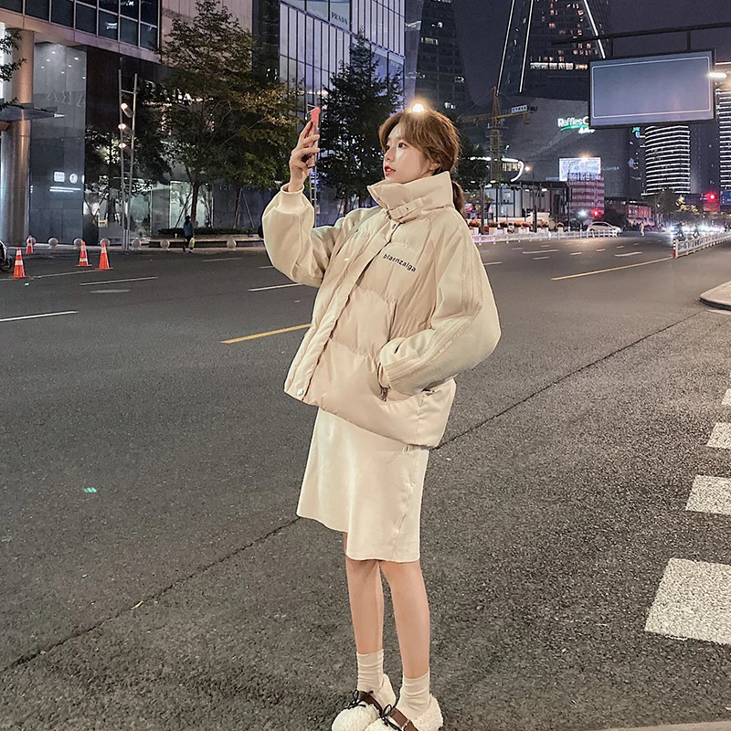 

2020 New -20 Winter Warm Jacket Women Thick Solid Parka Cotton Padded Parka Coat Loose Glossy Warm Outwear