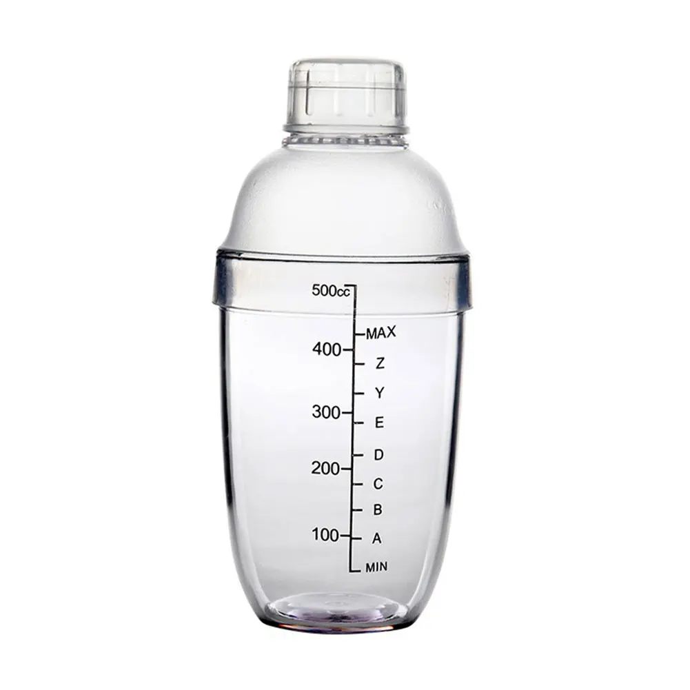 500ml Со шкалой барная посуда для домашнего напитка портативные вечерние бутылки для напитков прозрачный шейкер для коктейлей винный миксер барные инструменты Смола Кофе - Цвет: 500ml