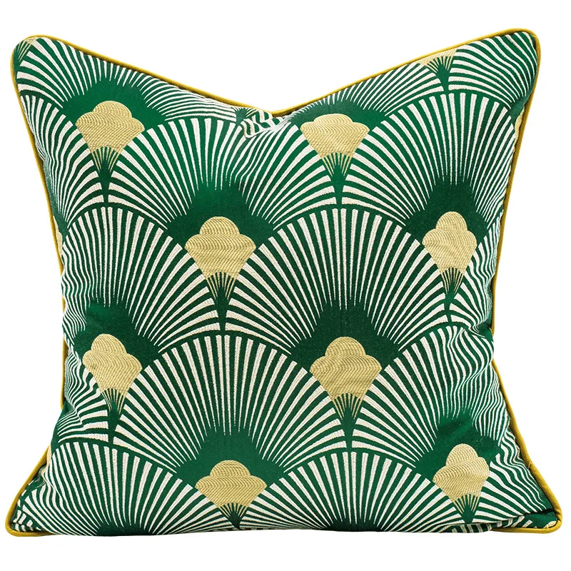 

Flocked Cushion Cover 45x45cm Nordic Home Decor For Sofa Throw Pillows Car Cushions Green Gold Pillow Case