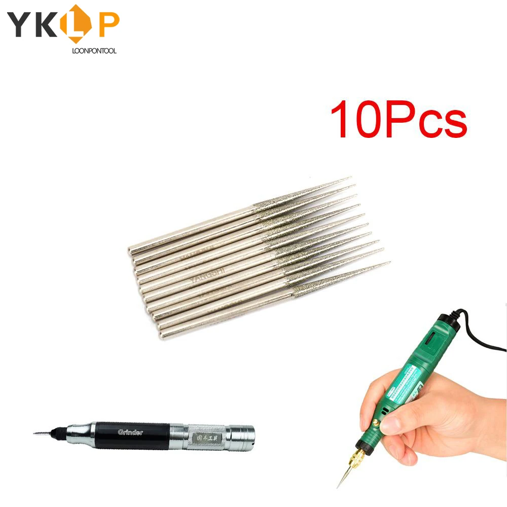 

Diamond Grinding Head 3mm Shank Bit Set Grinding Tool for Rotary Tool Trigonometric Tip Accesories 10Pcs/Set
