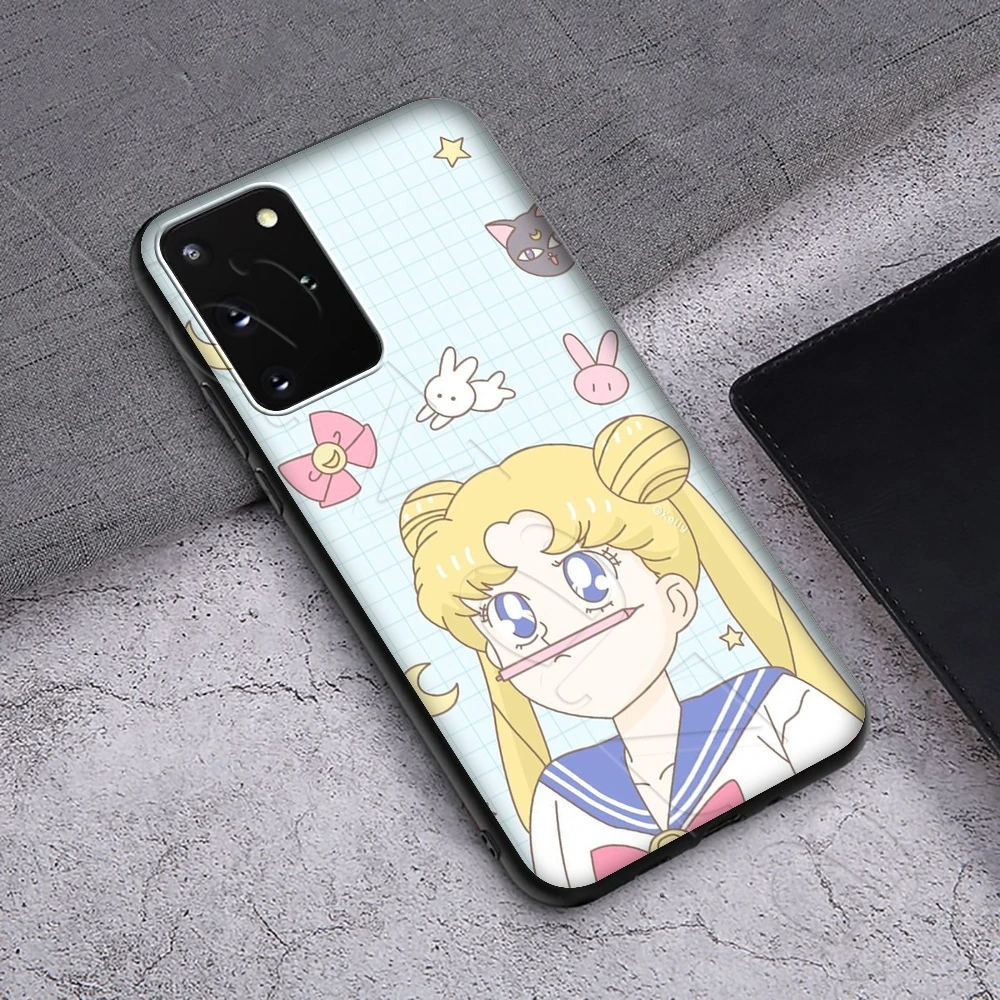 Милый чехол с аниме Сейлор Мун для Samsung Note 10 S6 S7 S8 S9 S10 S10e S20 ultra A71 A51 A81 A91 M10 M20 M30 Lite Edge