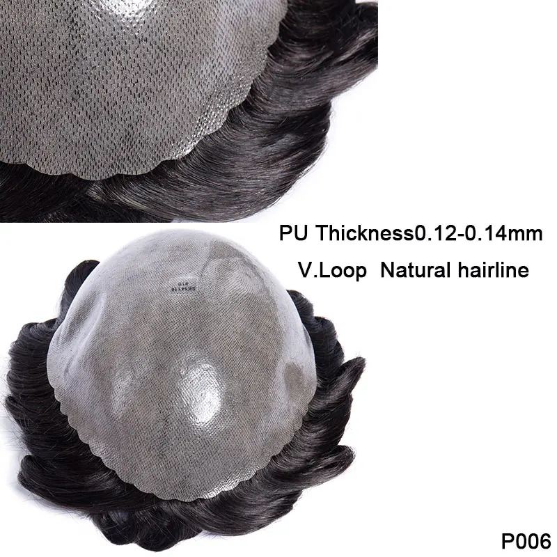 SEGO 8 &quotx 10" моно & Кружева ПУ мужские Toupee человеческие системы замещения волос