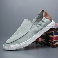 2021 new mens loafers shoes summer canvas vulcanize shoes breathable designer lazy soft bottom casual flats khaki black bd1187