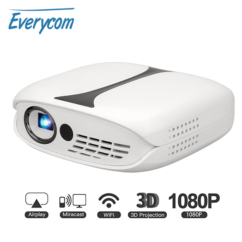 Everycom RD606 Мини проектор DLP 3D Wifi беспроводной перезаряжаемый карманный аккумулятор