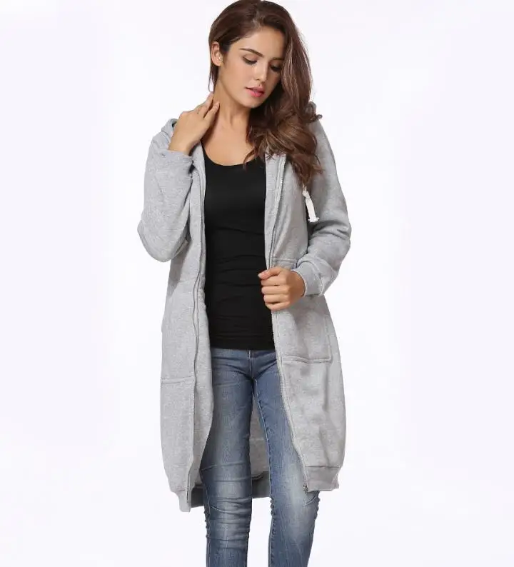

Femmes chaud hiver polaire capuche Parka manteau pardessus longue veste femmes Outwear fermeture clair femme sweats capuche