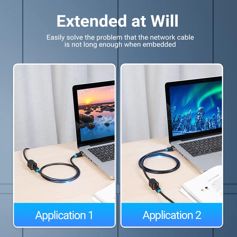 Удлинительный кабель Vention Ethernet RJ45 Cat6 SFTP штекер гнездо Cat 6 соединительный адаптер