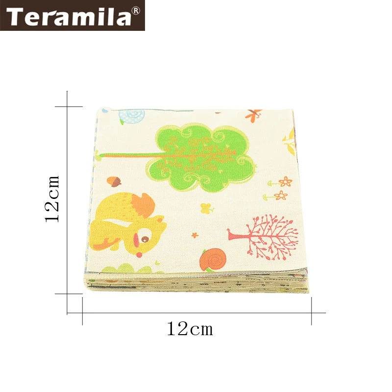Тканевая ткань Teramila из хлопка и льна 20 шт./партия 12x12 см | Дом сад