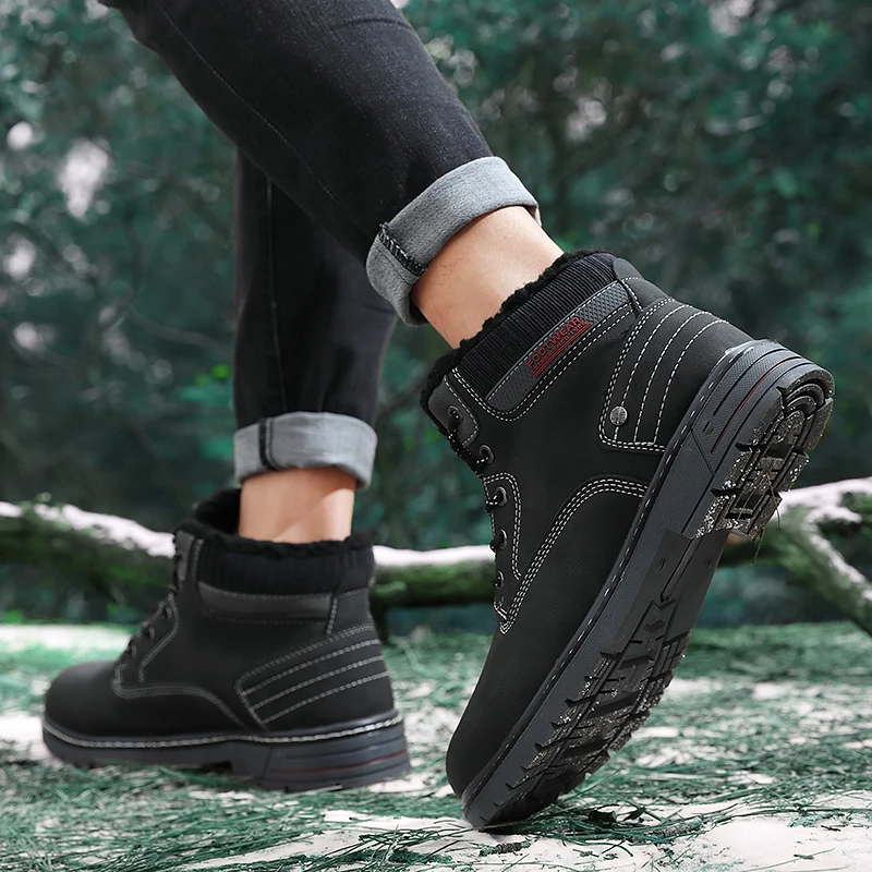

Winter Plus Cotton Warm Men Hiking Shoes Size38-47 Fashion Non-slip Outdoor Hiking Sports Shoes New Lace-up Hiking Boots for Men