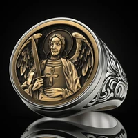 hot selling nordic fashion mythical jewelry carving cross mens knight ring gothic punk party amulet ring jewelry gift new
