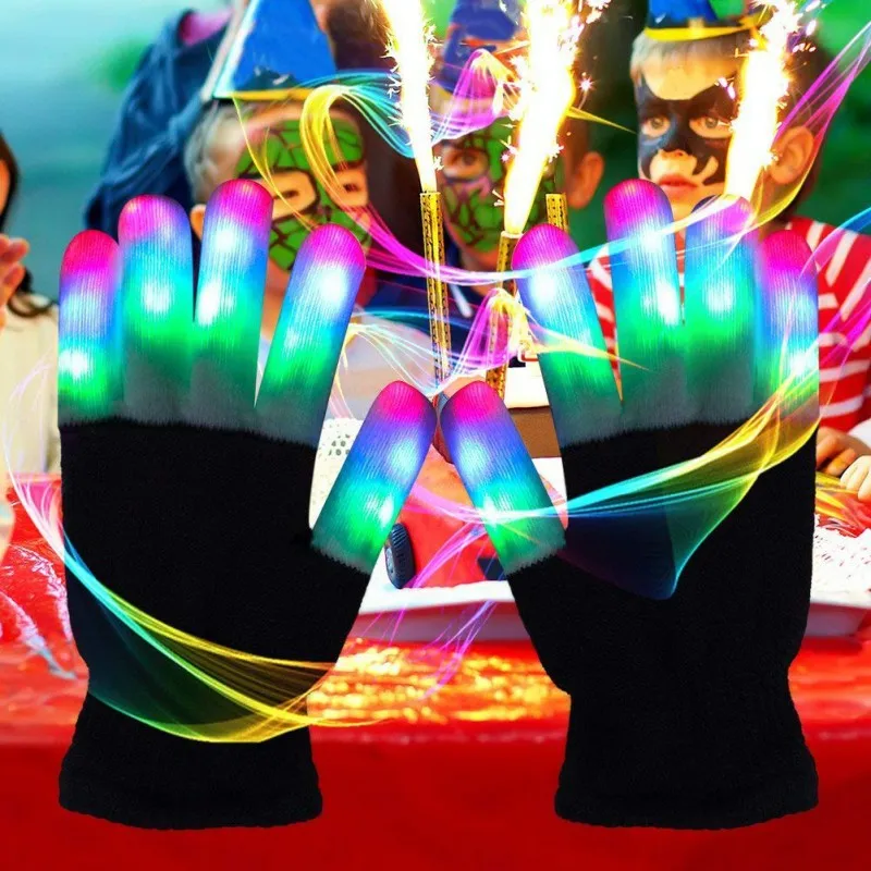 

1pcs Children LED Gloves Keep Warm Gloves LED Gloves 7 Light Modes Finger Light Finger Toys Party Supplies M