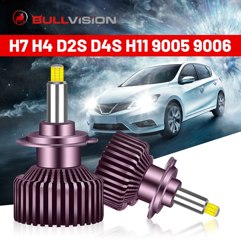 

H11 LED Headlight 25000LM 360 LED H7 H4 D2S D4S 9012 HIR2 H1 D2R D4R H11 H8 H9 9005 9006 HB3 HB4 Canbus No Error 6000K CSP Chips