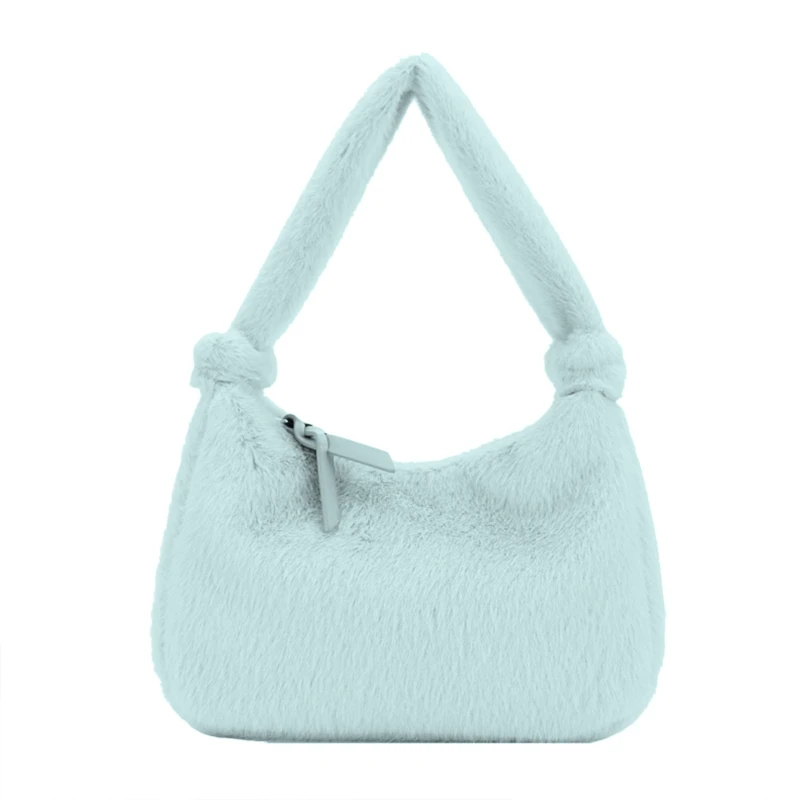 

Fashion Women Top Handle Satchel Tote Purse with Zipper Fuzzy Handbag Purse LX9F