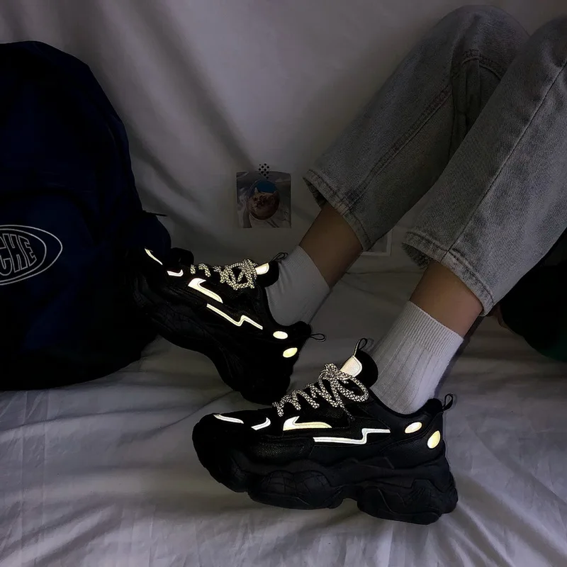 Кроссовки MoneRffi2020 женские с круглым носком Вулканизированная подошва