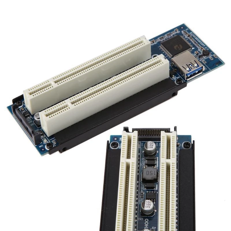 

Desktop Pci Express Pci-E to Pci Adapter Card Pcie to Dual Pci Slot Expansion Card USB 3.0 Add on Cards Convertor