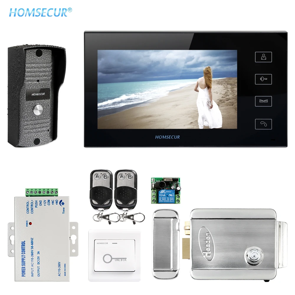 HOMSECUR 7 &quotHands free видео домофон система вызова + 700TVLine открытый мониторинг TC031 TM704