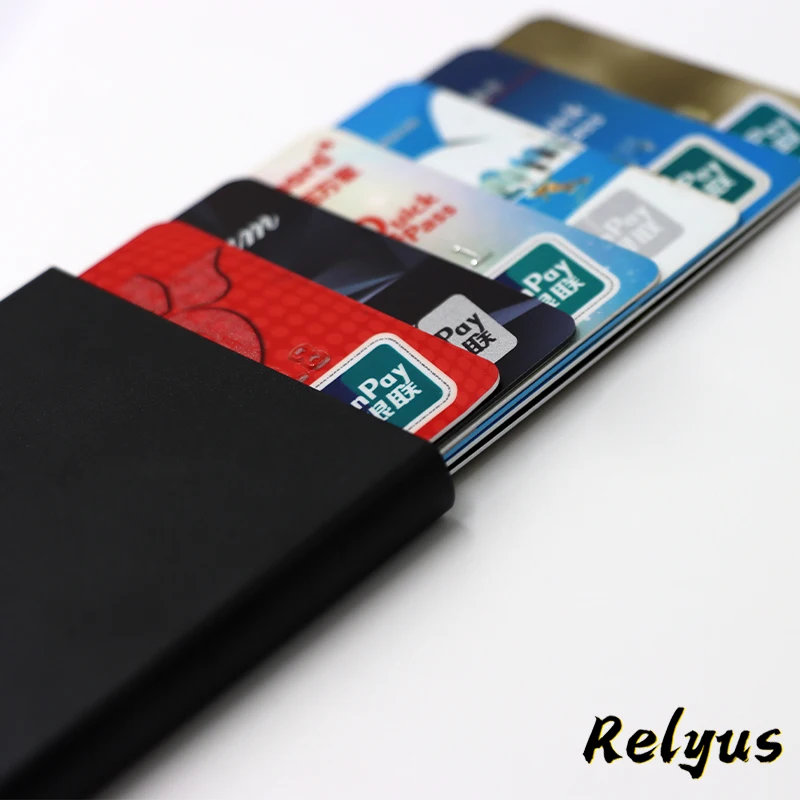 Держатель для кредитных карт с защитой от кражи мужчин и женщин тонкие