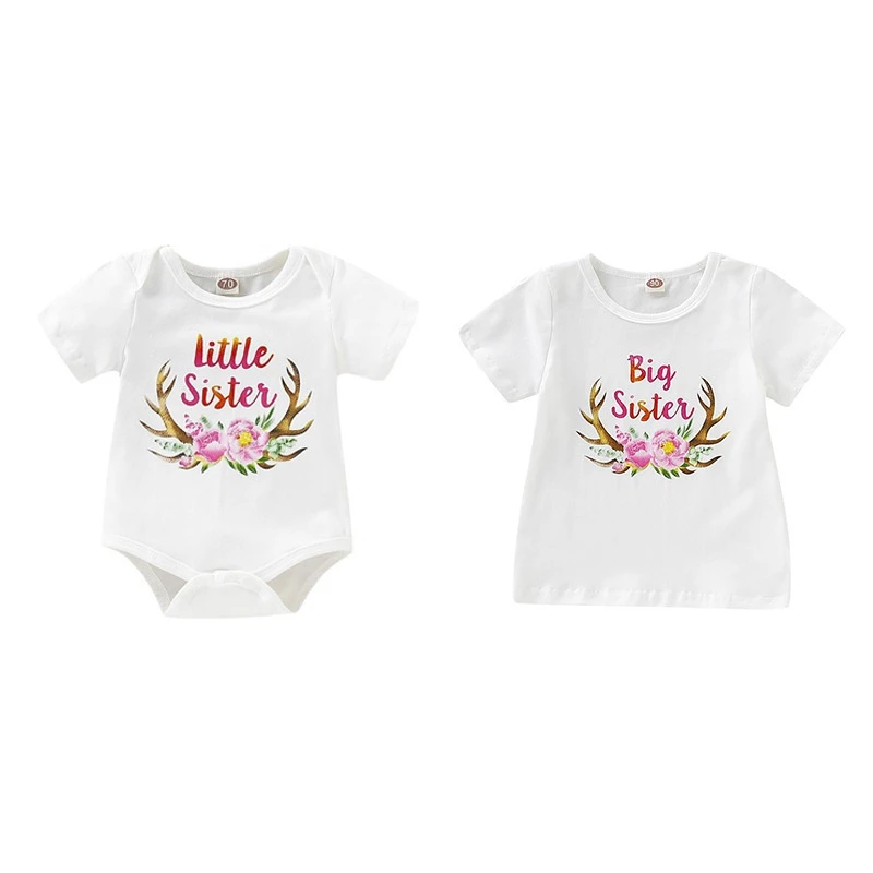Сестренки летнее платье для маленьких девочек хлопок цветочный принт буквы