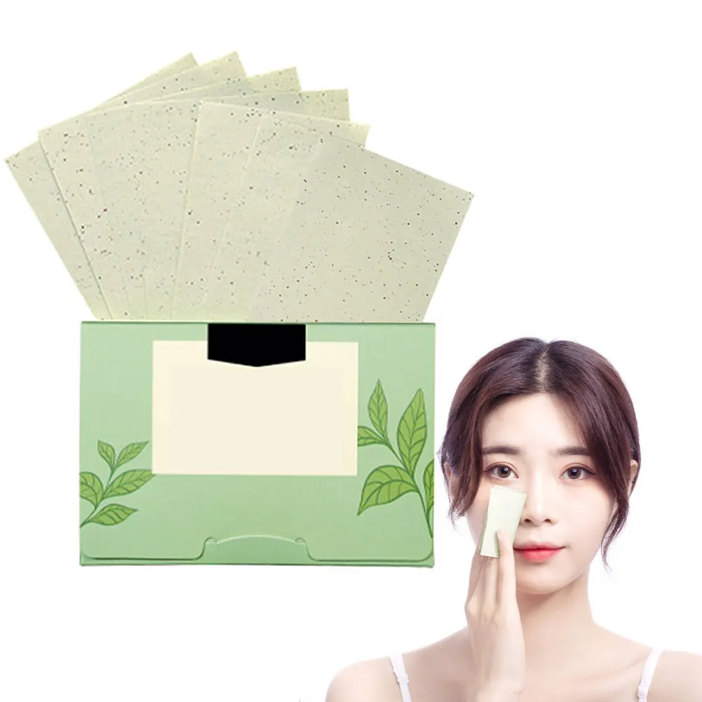 

100sheets/Box Green Tea Facial Oil Blotting Sheets Paper Cleansing Face Oil Control Absorbent Paper Beauty Makeup Tools