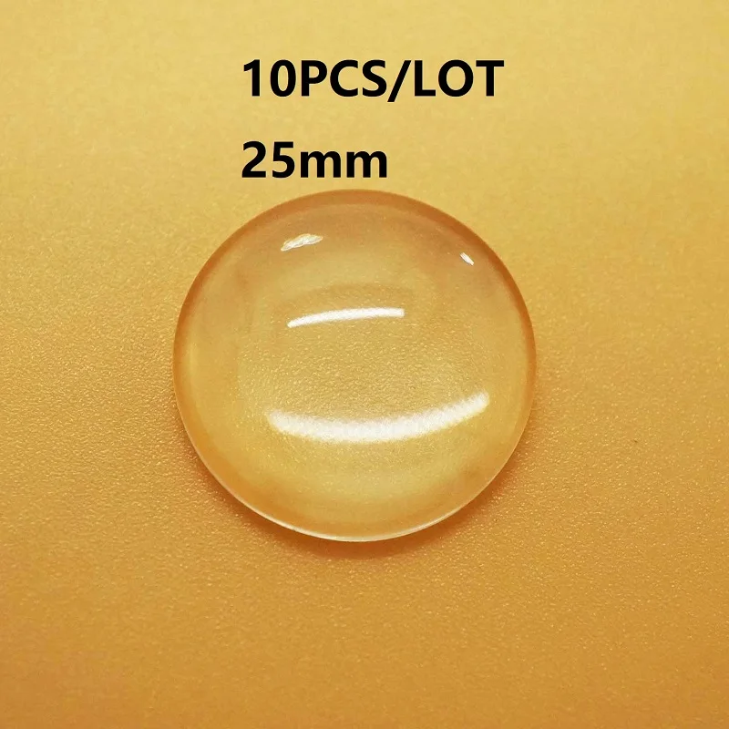 round 10pcs 25mm Качественный комплект из двух предметов, 8/10/12/14/16/18/20/25 мм кабошоны круглые овальной формы сердца слезы прозрачный Стекло кабошон для DIY кулон для изготовления ювелирных изделий - Цвет: round 10pcs 25mm