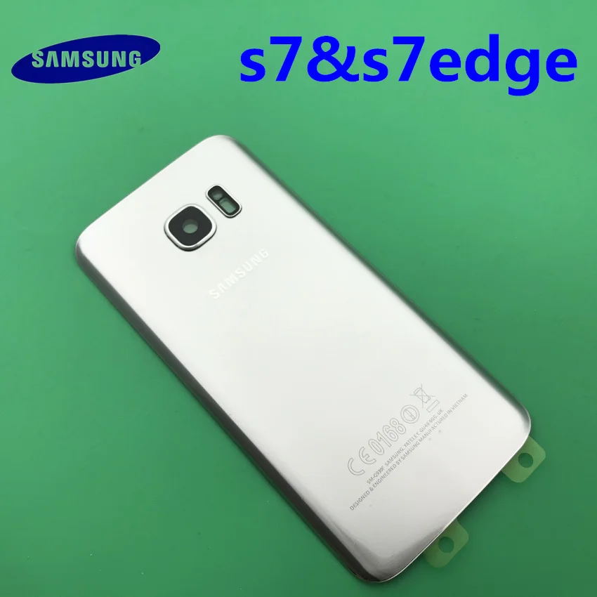 Samsung Galaxy S7 edge оригинальная Задняя крышка батареи G930 G930F чехол G935 G935F задняя дверь корпус стеклянная панель Запасная часть