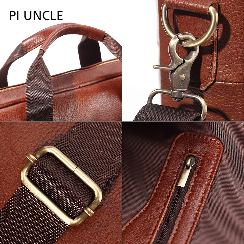 Мужская деловая сумка через плечо из натуральной кожи офисные портфели формата