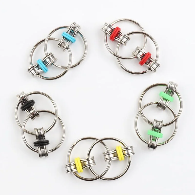 

Key Ring Hand Spinner Fidget Bearing Tri-Spinner EDC Toy Autism ADHD Anti Stress Adult Children Adult Metal Fidget Toys