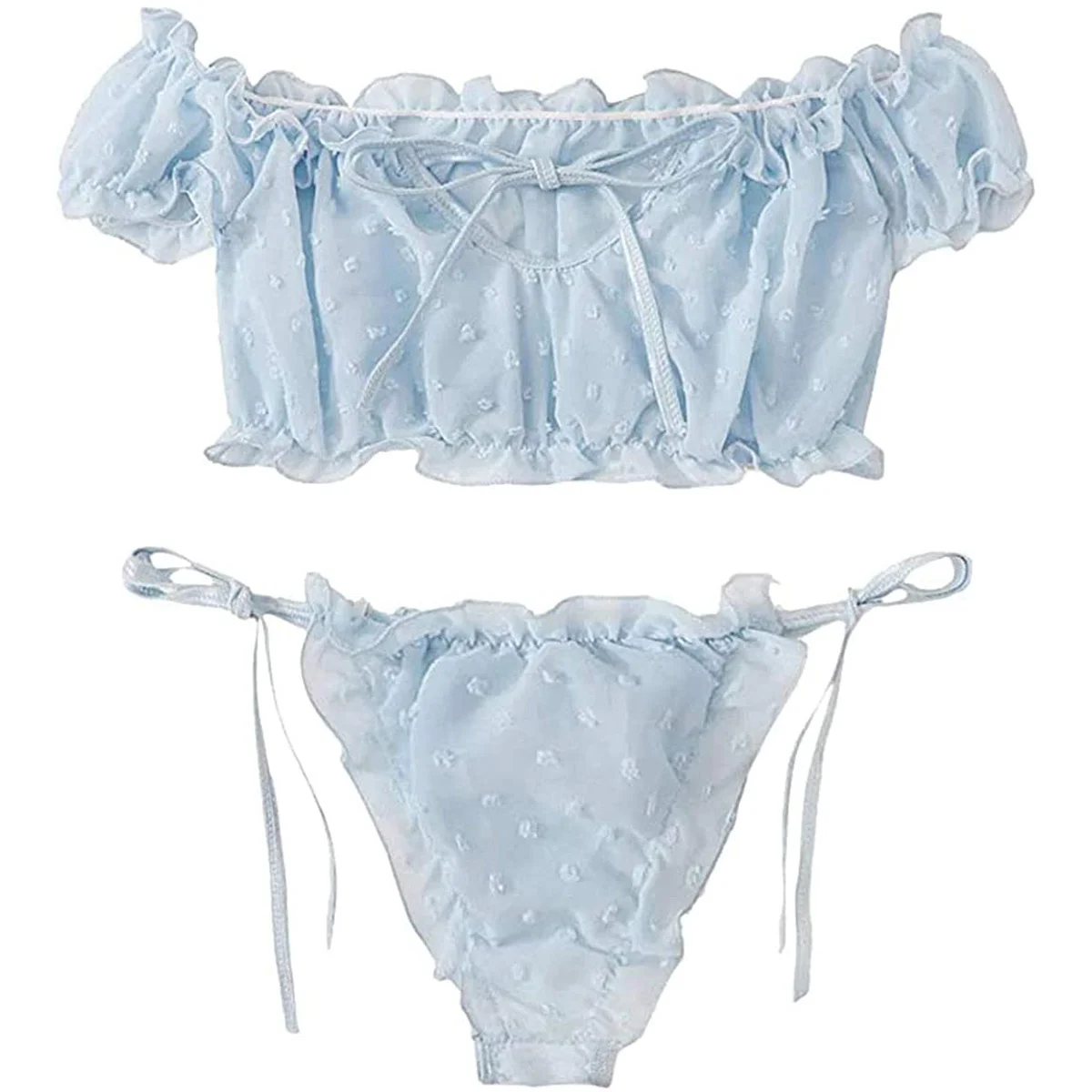 

Garlic swimwear, lace bikini and casual short sleeve for women, beach clothes