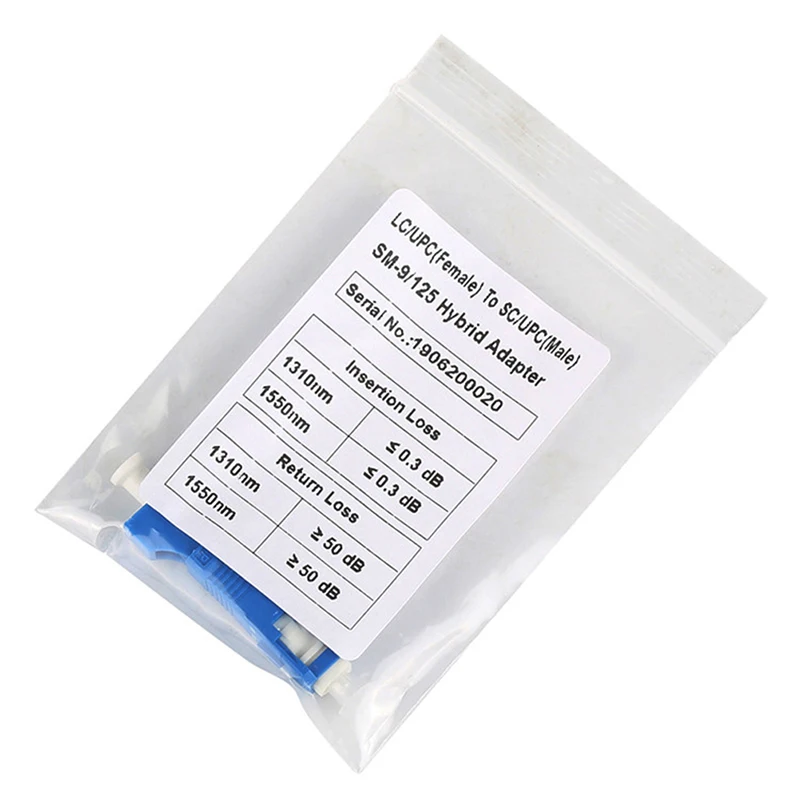 

1 x Fiber Optic Adaptor SC Male To LC Female Single Mode Fiber Optic Hybrid Optical Adaptor Converter SC Male to LC Female