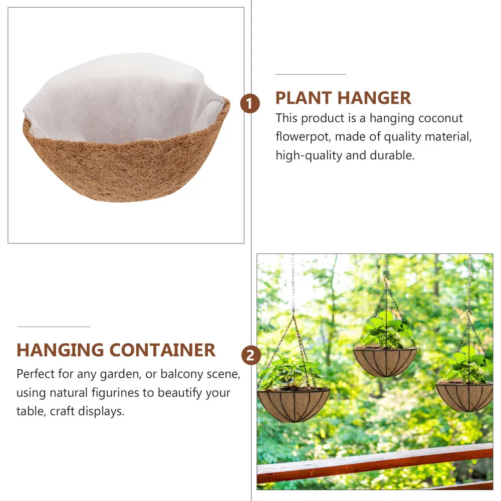 

2 Sets Decorative Flowerpot Mat Hanging Basket Interior Mat (Light Brown)