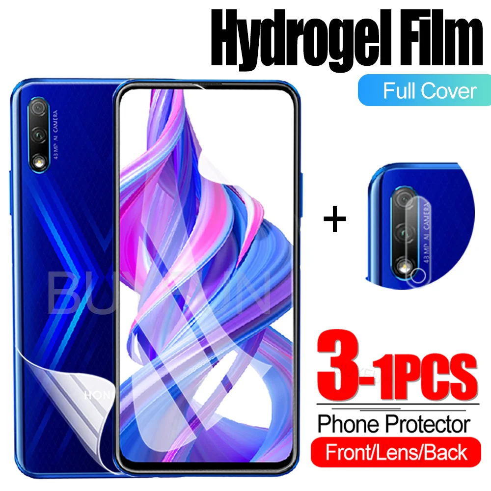 

1-3PCS Premium Soft Hydrogel Film For Honor 9X China Huawey honar 9X Pro China Transparent HD Screen Film Glass not Glass