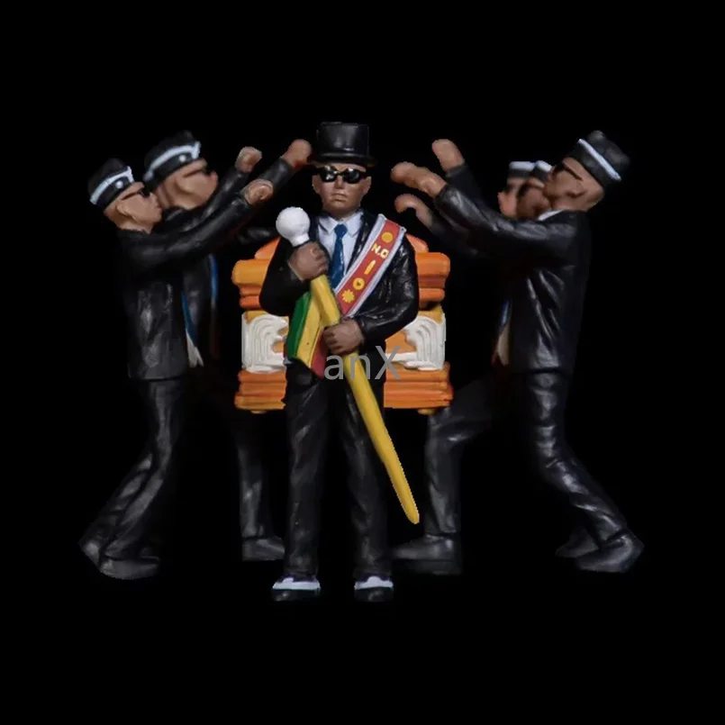 8 шт. в комплекте Горячая Мода Черные нести гроб сборная фигурка 6 см черные из ПВХ