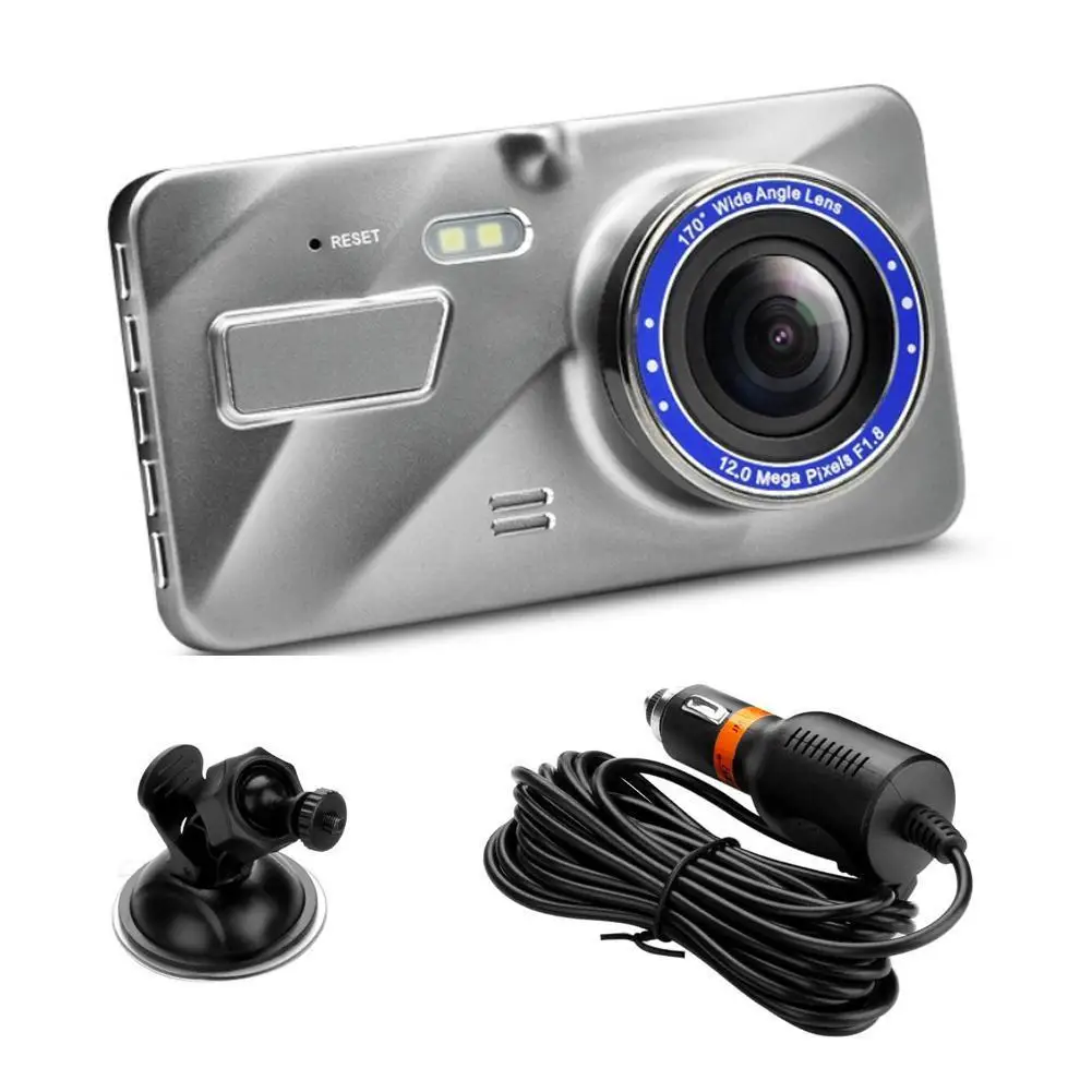 

Universal HD Car DVR Camera 4 Inch Dual Lens Image Wide Angle Recorder Dash Driving Hidden Cam Reversing Lens 1080P Dual Su R4J0