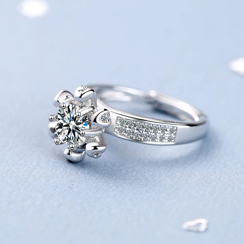 

Gorgeous Cubic Zircon Opening Rings for Women Wedding Anniversary Gift Noble Female Party Adjustable Ring Fashion Jewelry