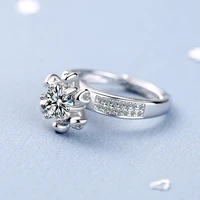 gorgeous cubic zircon opening rings for women wedding anniversary gift noble female party adjustable ring fashion jewelry