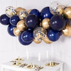 Гирлянда из воздушных шаров, комплект для макарон, 32 шт., голубое золото, конфетти, воздушные шары, арка, свадебное мероприятие, декор для вечевечерние, для взрослых, принадлежности для рождения детей