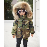 30 degrees new childrens winter clothing camouflage thick down jacket for little boys warm red down coat for little girls 2 8t